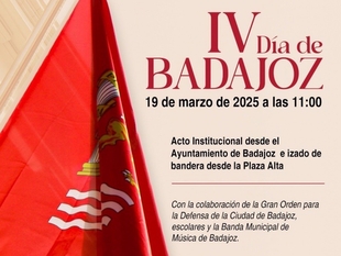 Badajoz celebra el día de la ciudad con un acto institucional, un izado de bandera y la apertura de monumentos