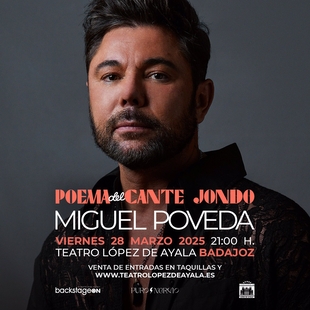 La gira 'Poema del Cante Jondo' de Miguel Poveda hará parada el próximo viernes en el López de Ayala