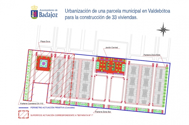 El Ayuntamiento licita la urbanización de una parcela municipal en Valdebótoa para la construcción de 33 viviendas