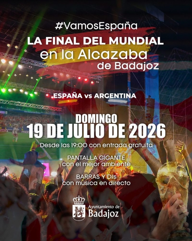 La final de la Copa del Mundo entre España y Argentina, en la Alcazaba de Badajoz