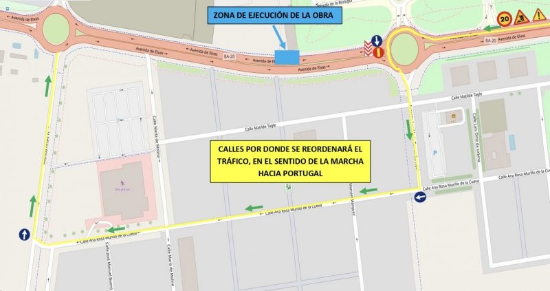 Corte de tráfico en Avenida de Elvas este martes 1 de Septiembre